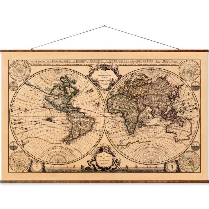 Carte murale décorative vintage du Vieux Monde du XVIIIe siècle, style démontable français pour la vente par Maps Vintage