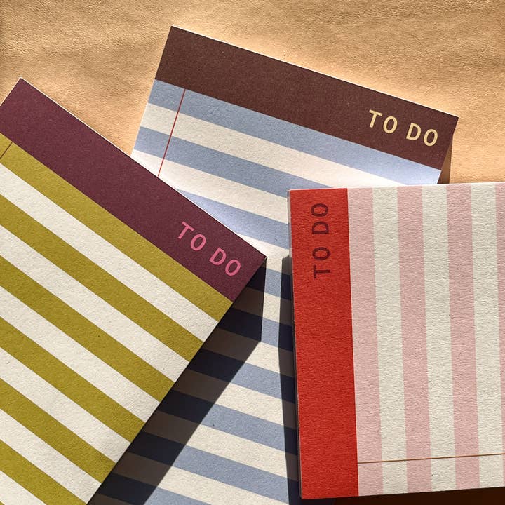 Fin Studio - Wholesale Notepad - Striped To-Do List Pad / DL Size6