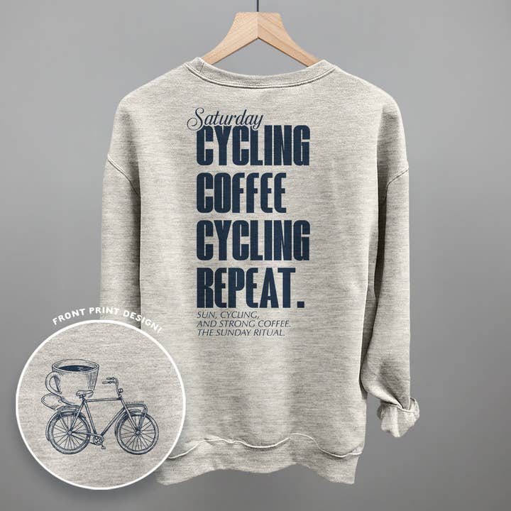 Ivy + Cloth - Wholesale Graphic Sweatshirt - Women's - Saturday Cycling and Coffee (Back Print)