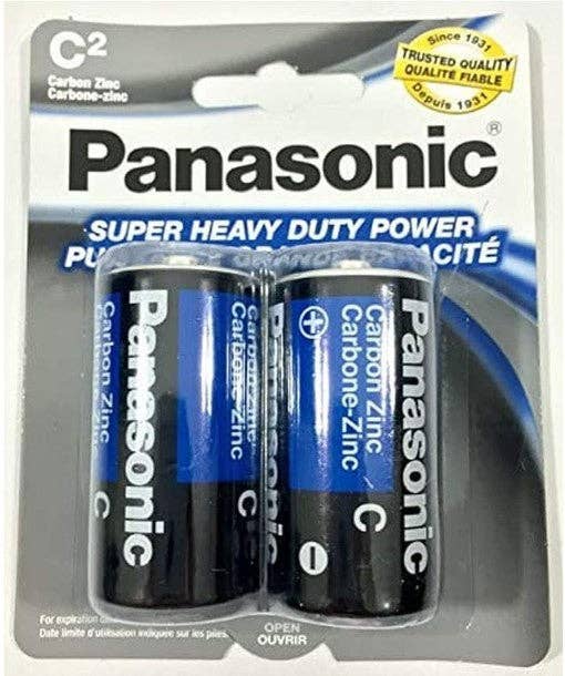 EcoQuality - Wholesale Portable Charger - Panasonic Heavy Duty C Batteries, 2-Pack0