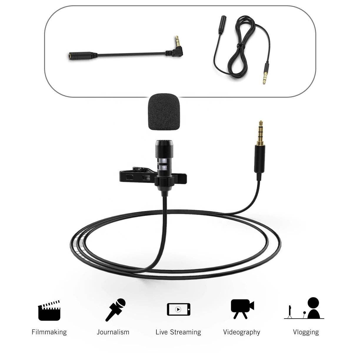 Savoy Active - Wholesale Speakers - Wired Omni-direction Microphone Lavalier Lighting Port Mini Clip Mic Mobile Phone Microphone for IP 11 12 132