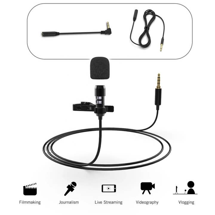 Savoy Active - Wholesale Speakers - Wired Omni-direction Microphone Lavalier Lighting Port Mini Clip Mic Mobile Phone Microphone for IP 11 12 132