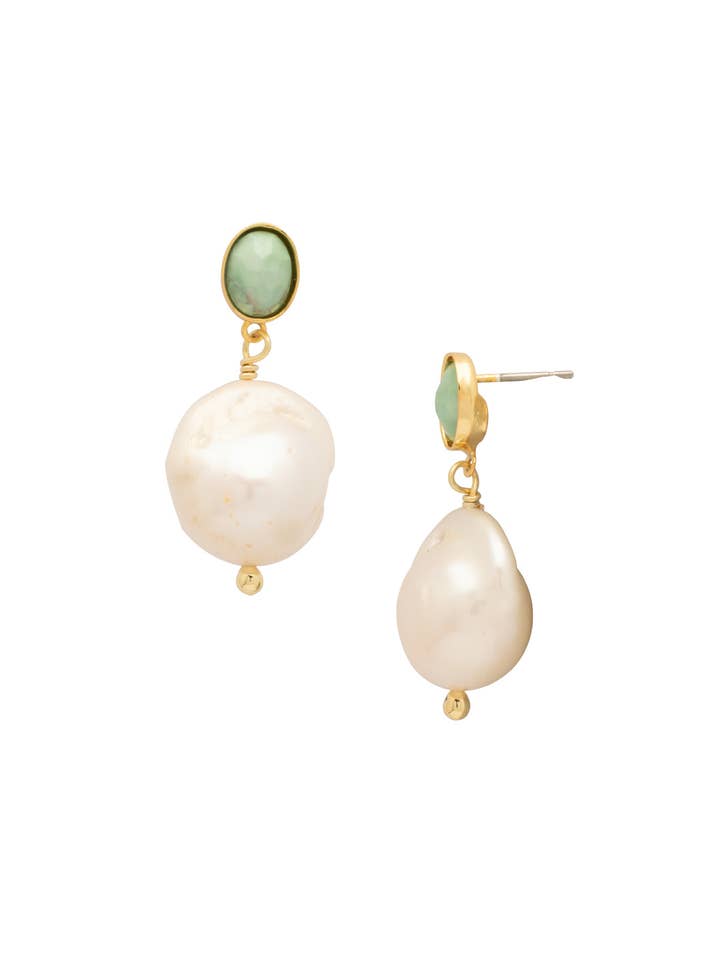Stone Harbor Pearl Dangle Earrings - EGE4BGMDP for wholesale by Sorrelli