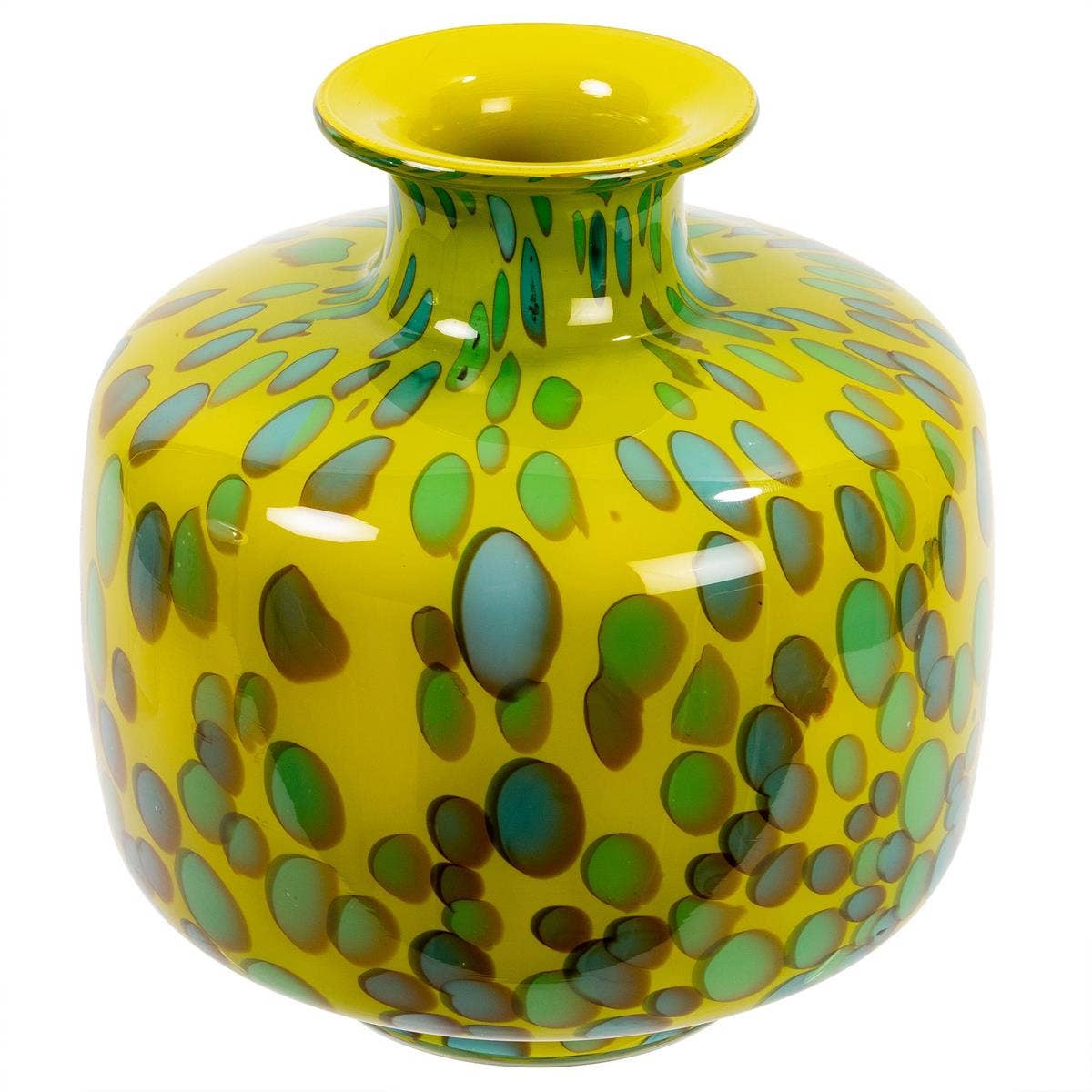 Truu Design - Wholesale Vase - Truu Design Bubble Glass Vase, Green/Yellow, 2 sizes5