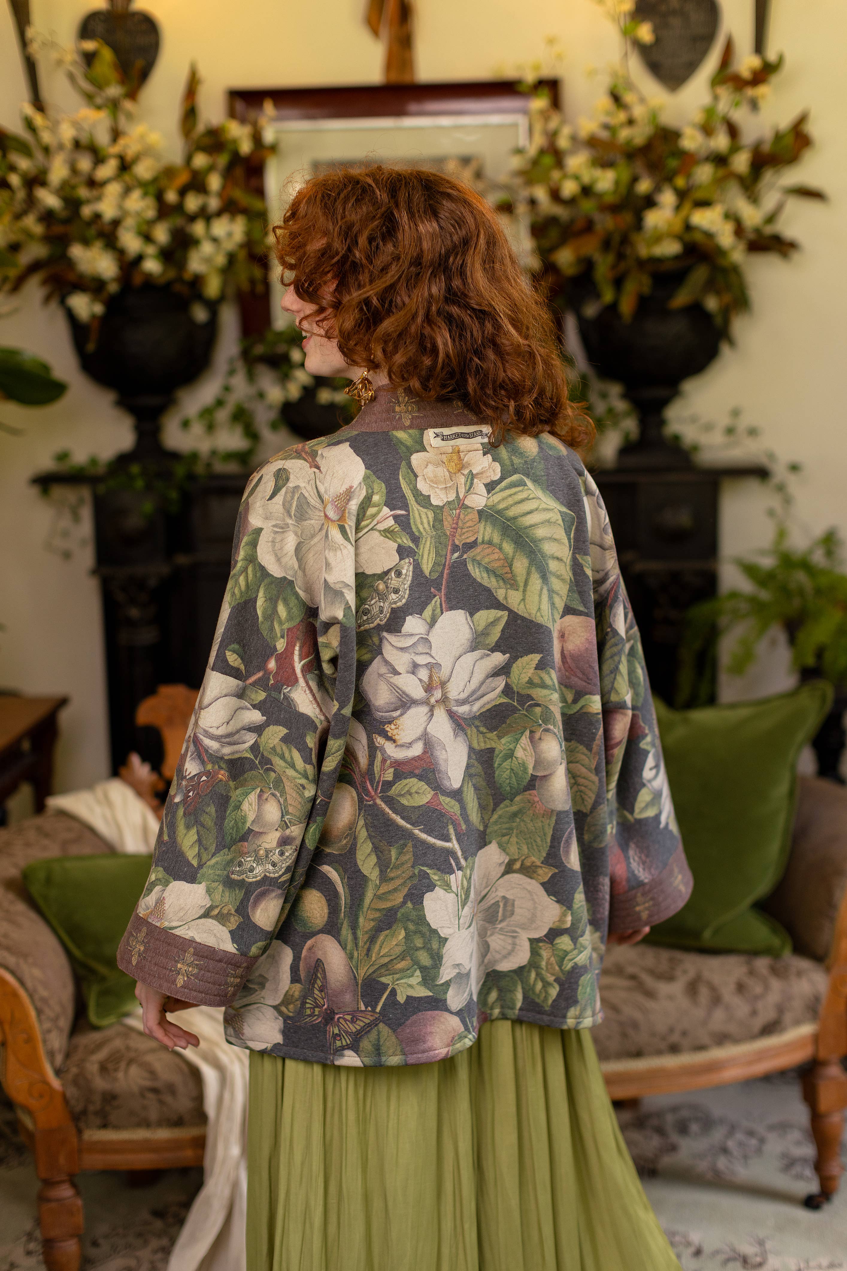 Market of Stars (USA) - Wholesale Jacket - Women's - Fleur De Lune Fleece Cottage Cardigan Jacket w/ Floral Print5