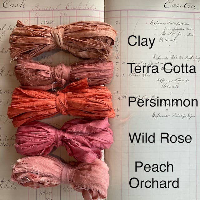 Torn Silk Sari Ribbon Bundles - 5 yards for wholesale by RiverHaus