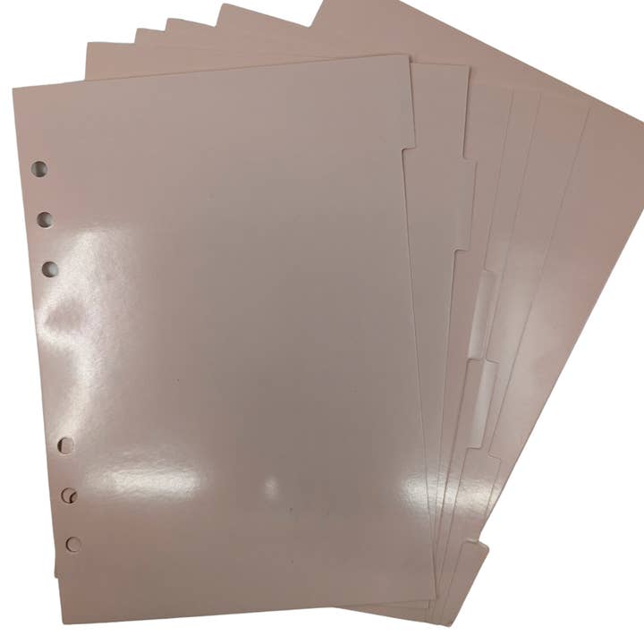 Planner Peace - Wholesale Planner - A5 Dividers "Pale Pink" - 6 tabs1