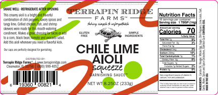 Terrapin Ridge Farms - Vente Sauces - Aioli pressé au Chili et à la lime1