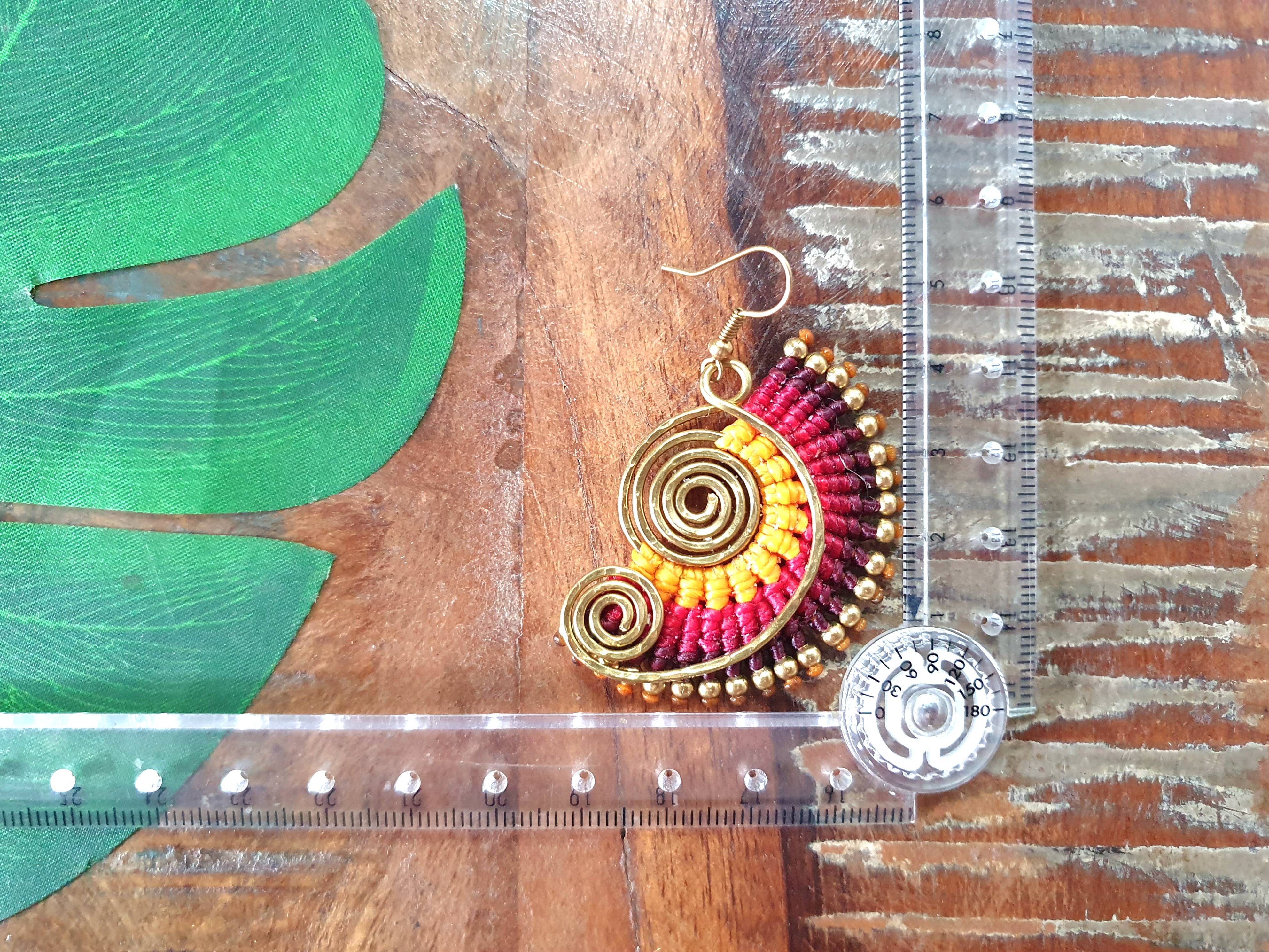 Jasper Rocks - Wholesale Dangle Earrings - Sunset spiral macrame boho earrings4