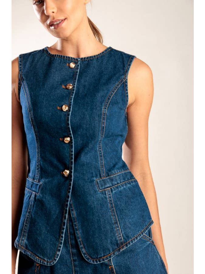A denim vest - FJ1216 for wholesale on Faire