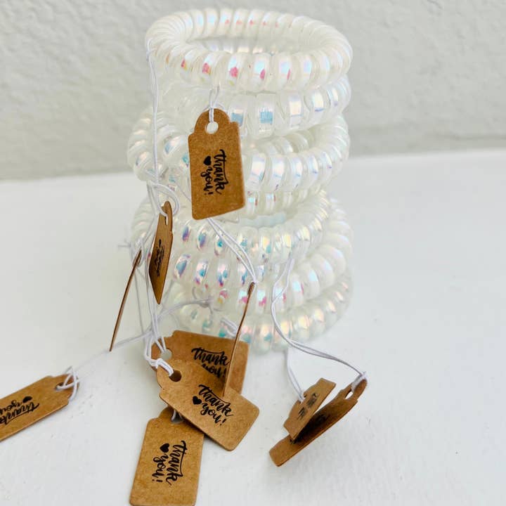 Tiny Gift Society - Wholesale Hair Tie - Thank You Gifts Holo Hair Coils Telephone Cord Hair Ties