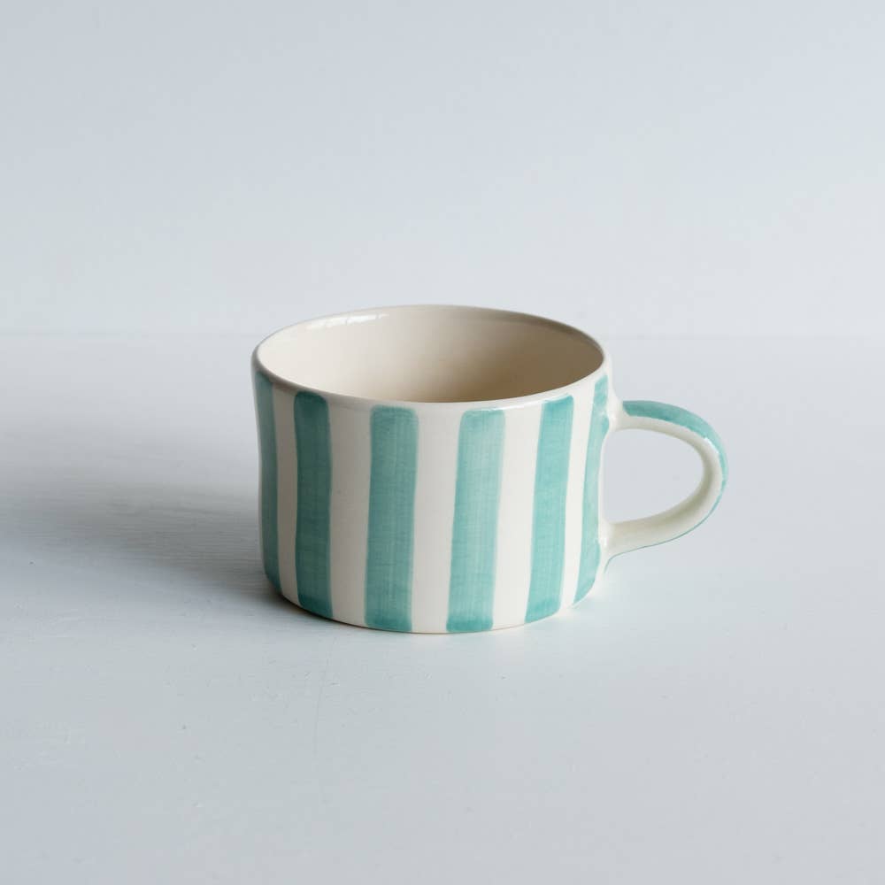 Musango - Wholesale Coffee Mug - Handmade & Painted Latte Style Musango Mugs in Candy Stripe1