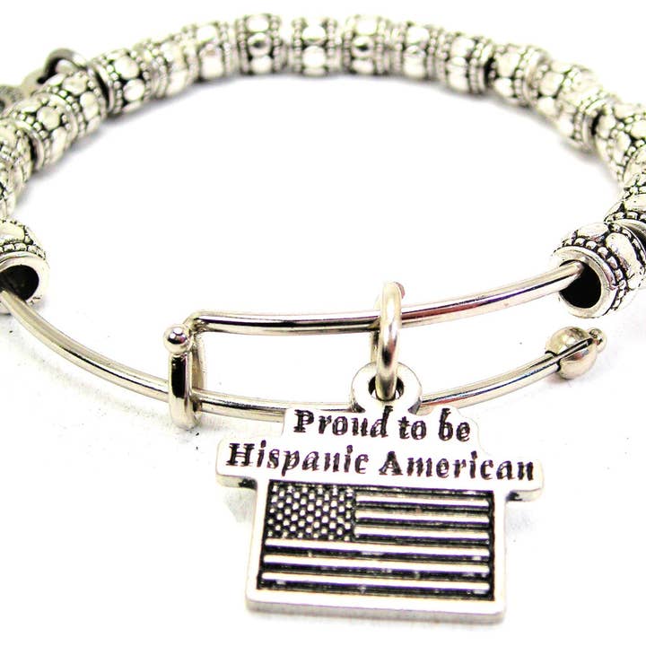 Proud To Be - Bracciale in metallo americano ispanico con perline Latinx per la vendita all'ingrosso da parte di Chubby Chico Charms