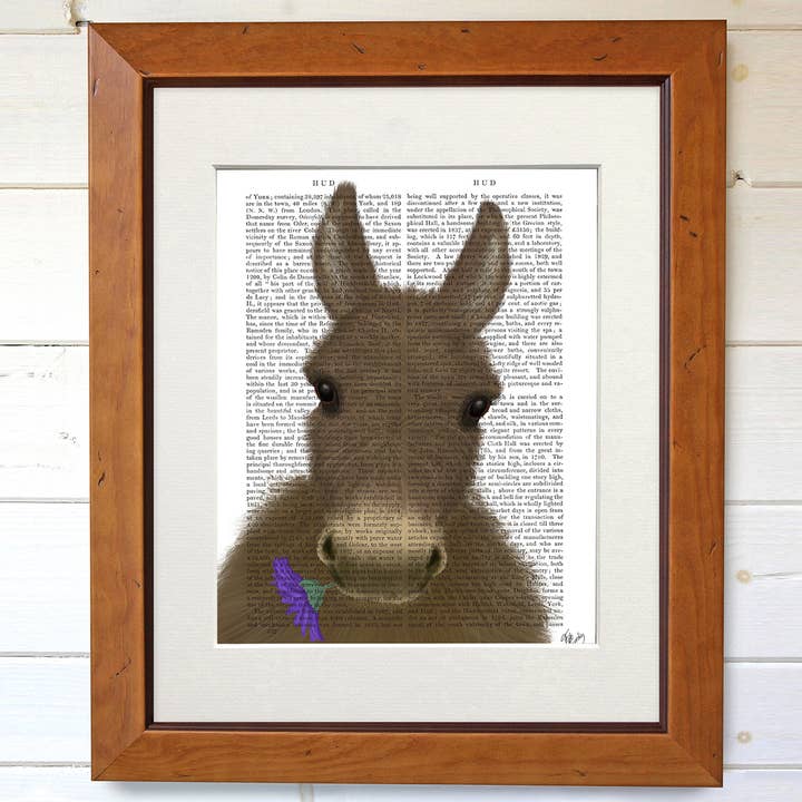 FabFunky Ltd - Wholesale Art Print - Donkey Purple Flower, book print / Art Print / Wall Art2