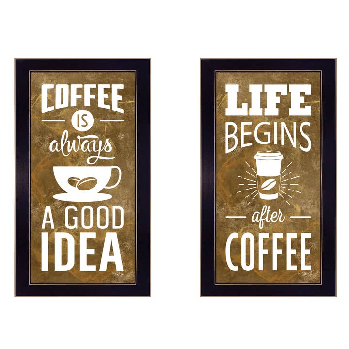 "Life Begins & Ends With Coffee" 2-Piece Vignette by Marla for wholesale by Trendy Decor 4U