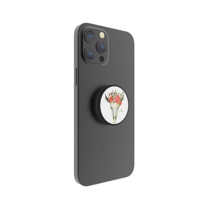 FAB POPS - Venta al por mayor Soporte para móvil - Empuñadura magnética para teléfono y soporte con imanes integrados (calavera de dirección)