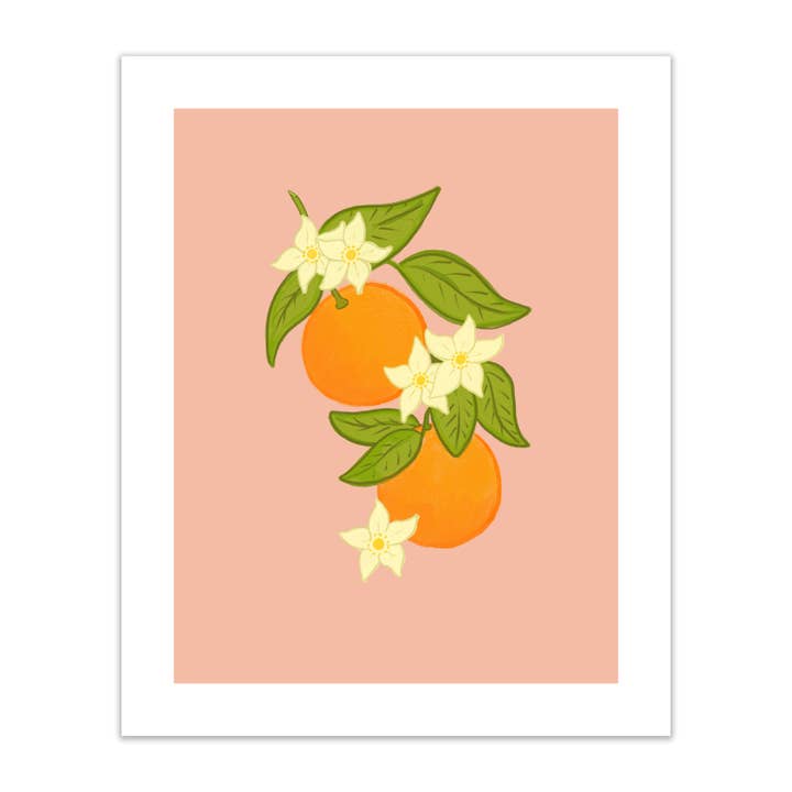 Orange blossoms Print for wholesale by Jodi Lynn's Emporium of Doodles