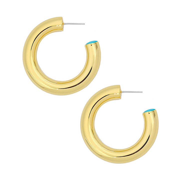 Fern Hollow Hoop Earrings for wholesale by Syd and Pia NYC, LLC