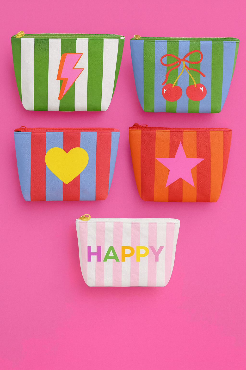 Aspen Lane - Wholesale Makeup/Cosmetic Bag - Cute Stripe Tyvek Pouch | Teen and Girl Stocking Stuffer4