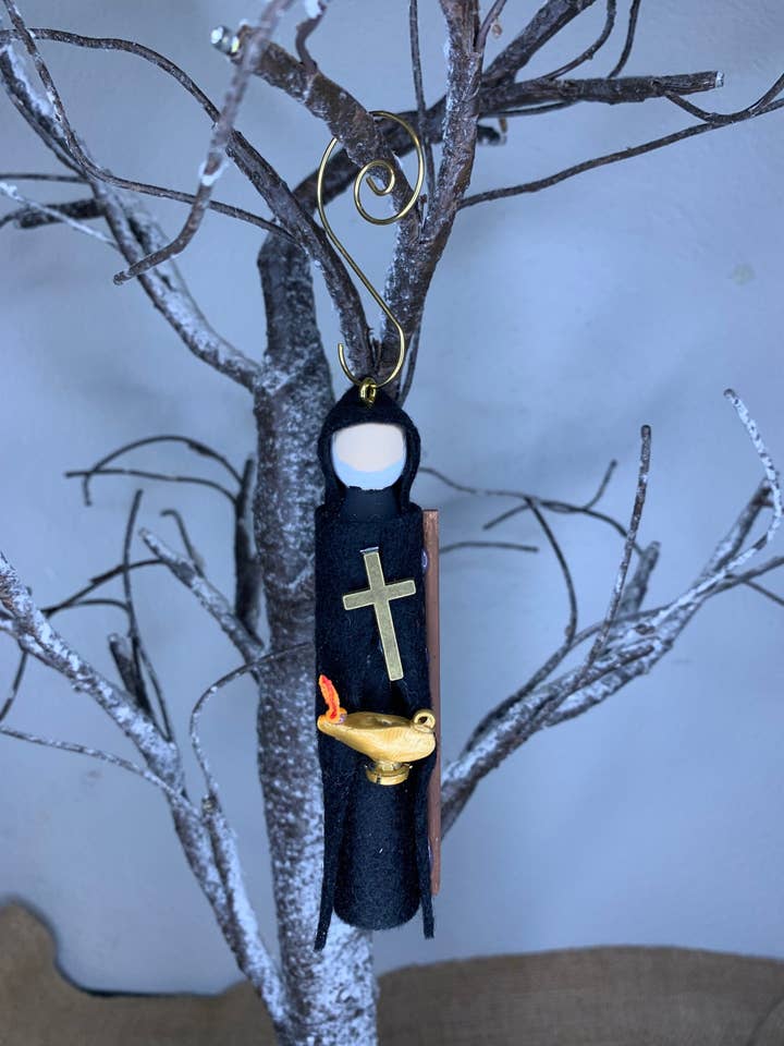 St. Charbel Wooden Doll Ornament for wholesale by Our Saint Family