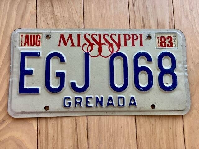 1983 Mississippi Grenada County Nummerplade for engroshandel hos RusticPlates
