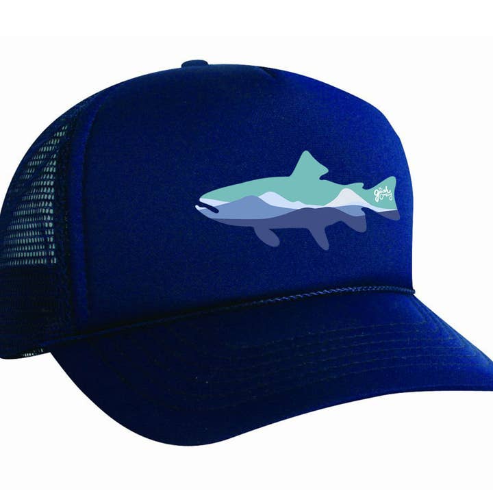 Navy River Trout Trucker for wholesale by The Gush Company