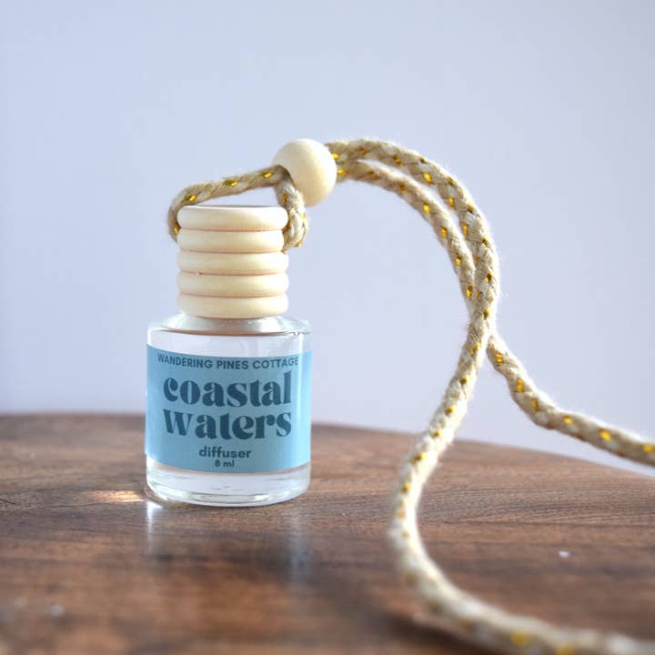 Hanging Car Diffuser 8 ml Coastal Waters for wholesale by Wandering Pines Cottage