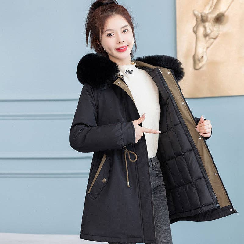 Marayn - Wholesale Parka - Women's - Chic 2025 Detachable Liner MidLength Winter Parka40