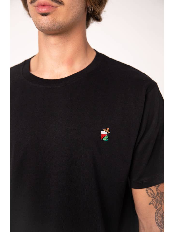 Fashion Drinks - Wholesale T-Shirt - Men's - Mexican | Embroidered men's organic cotton t-shirt