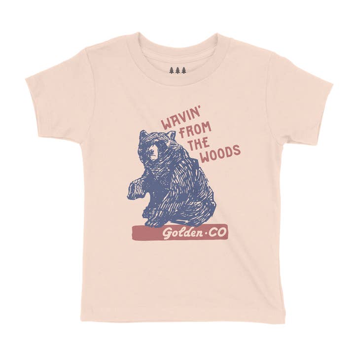 Waving Bear Mountain Peutershirt - AANPASBAAR voor wholesale door White River Apparel Company