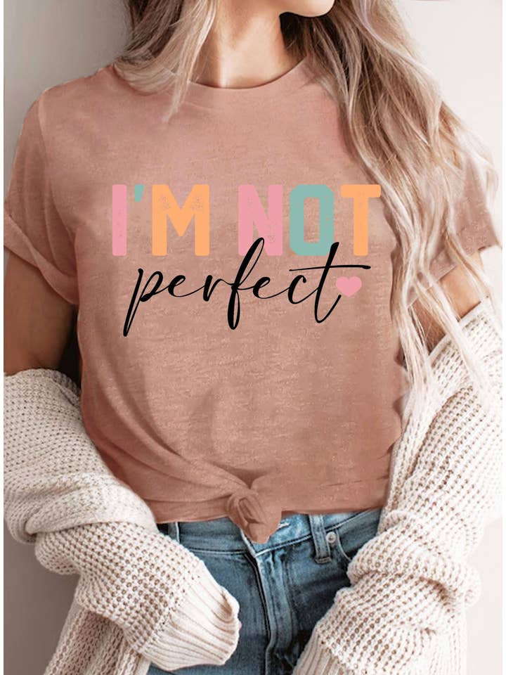 Rustee Clothing - Vendita all'ingrosso Maglietta serigrafata - Donna - MAGLIETTE GRAFICHE NON SONO PERFETTE4