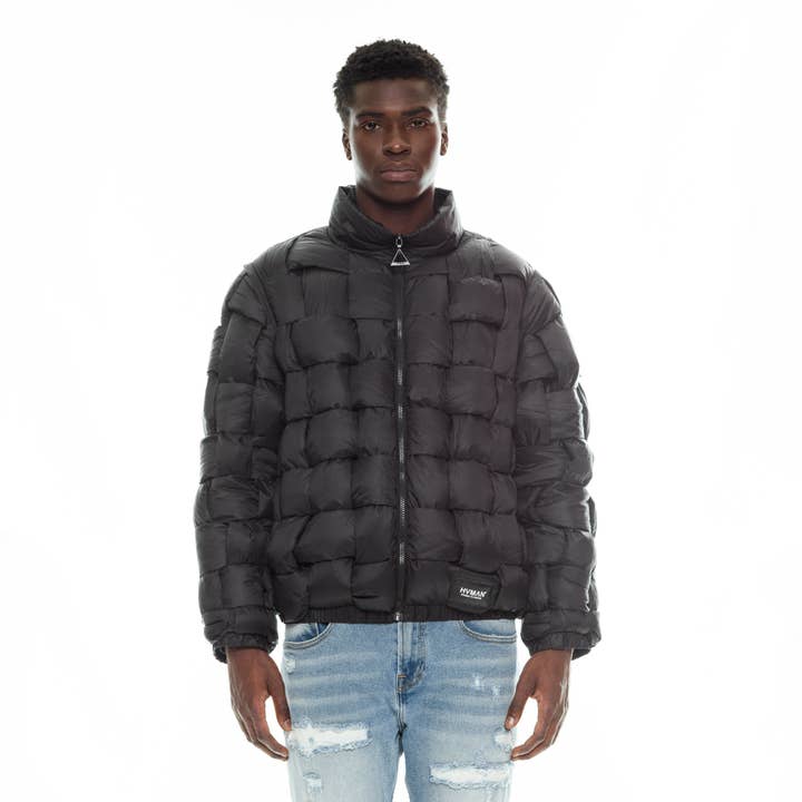 QUILTED NYLON PUFFER JACKET IN BLACK for wholesale on Faire1