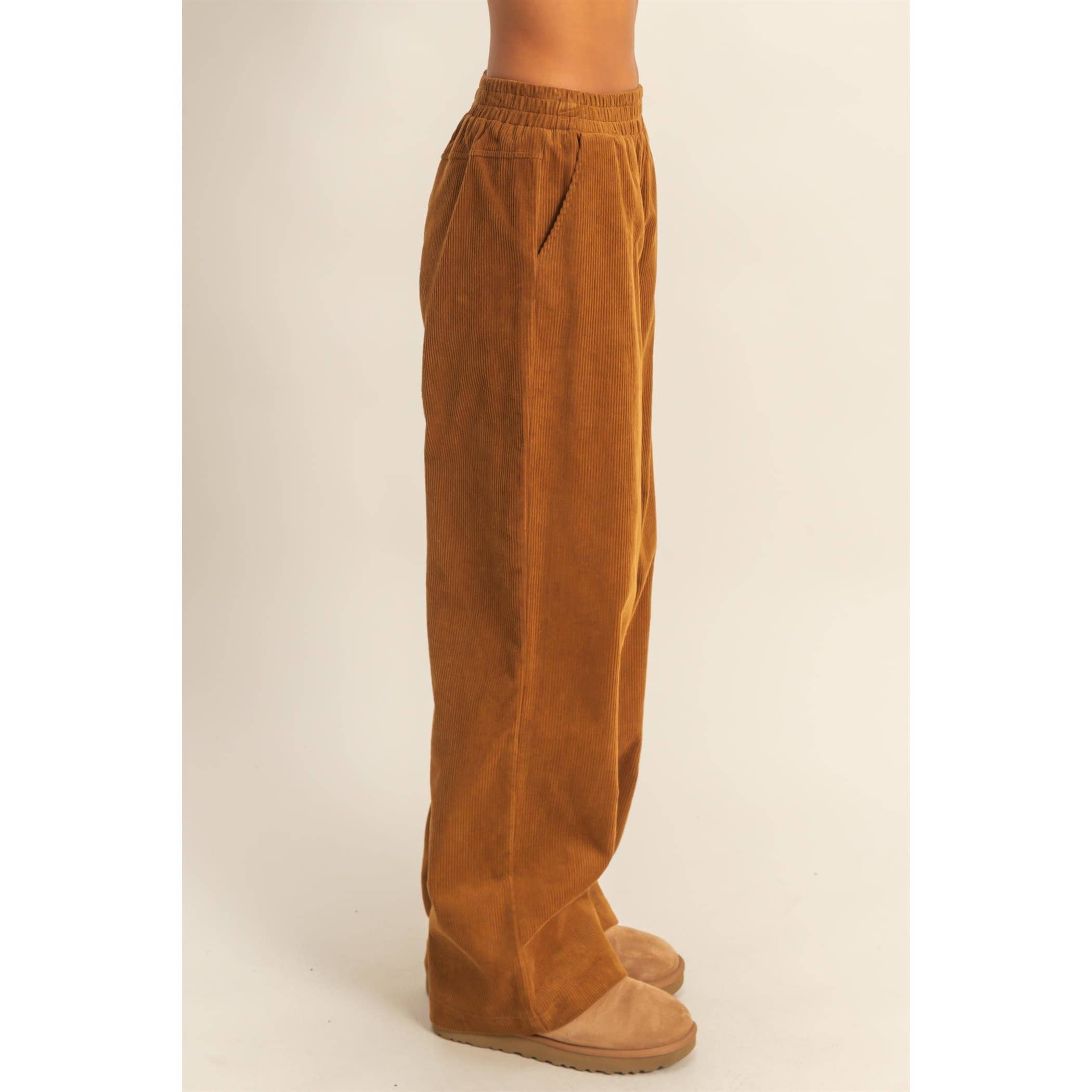 Double Zero - Wholesale Pants - Women's - Corduroy High-Waisted Wide Leg Pants11
