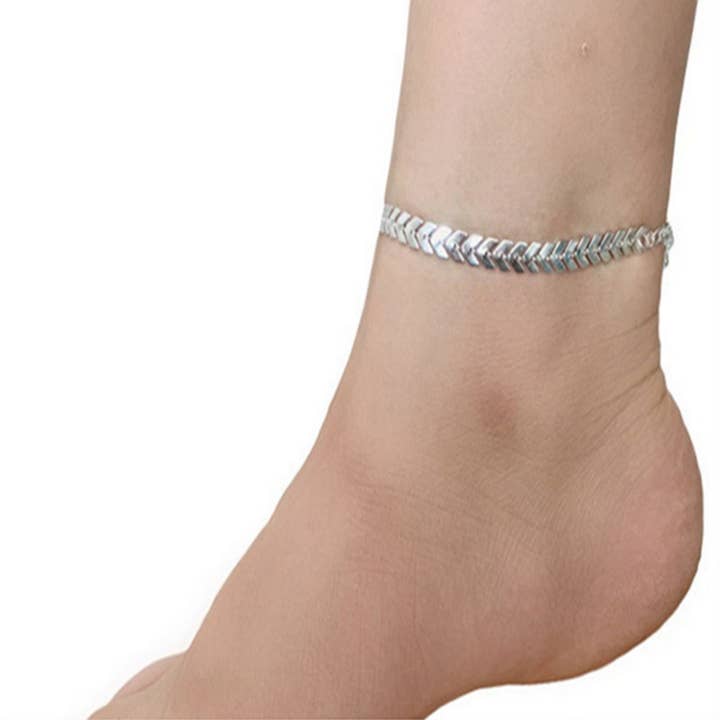 Zelfontworpen verstelbare enkelbanden in zilverbladstijl voor wholesale door Gemscape UK