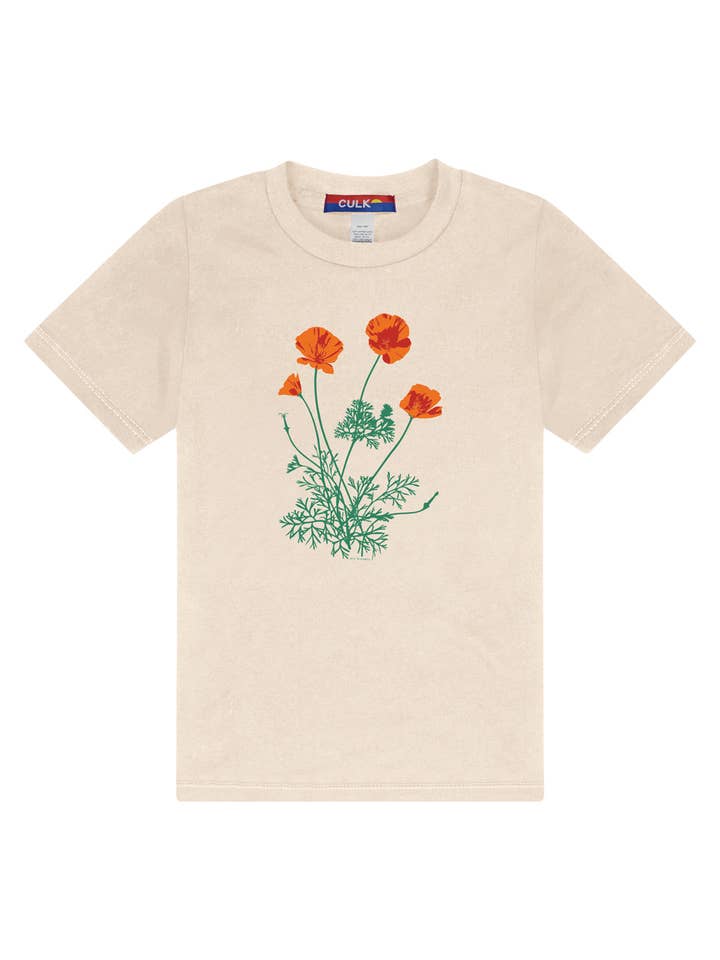 Poppy Flower Toddler Tee Natural for wholesale by Culk