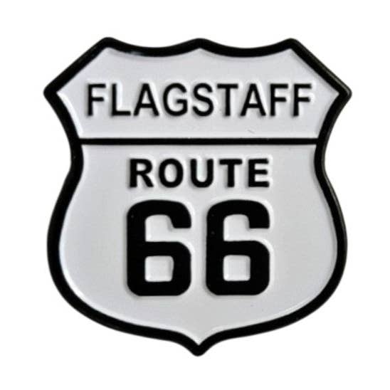 Épinglette ROUTE 66 FLAGSTAFF avec carte - 0475-66FLAGSTAFF pour la vente par Happy Wood Products