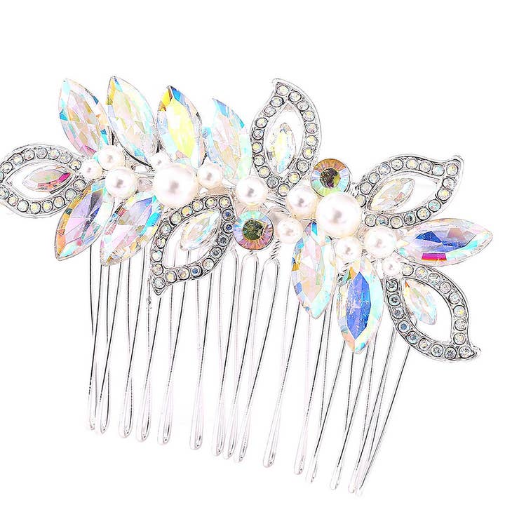 Diacly - Wholesale Hair pin - Floral Rhinestone Hair Deco Comb S40