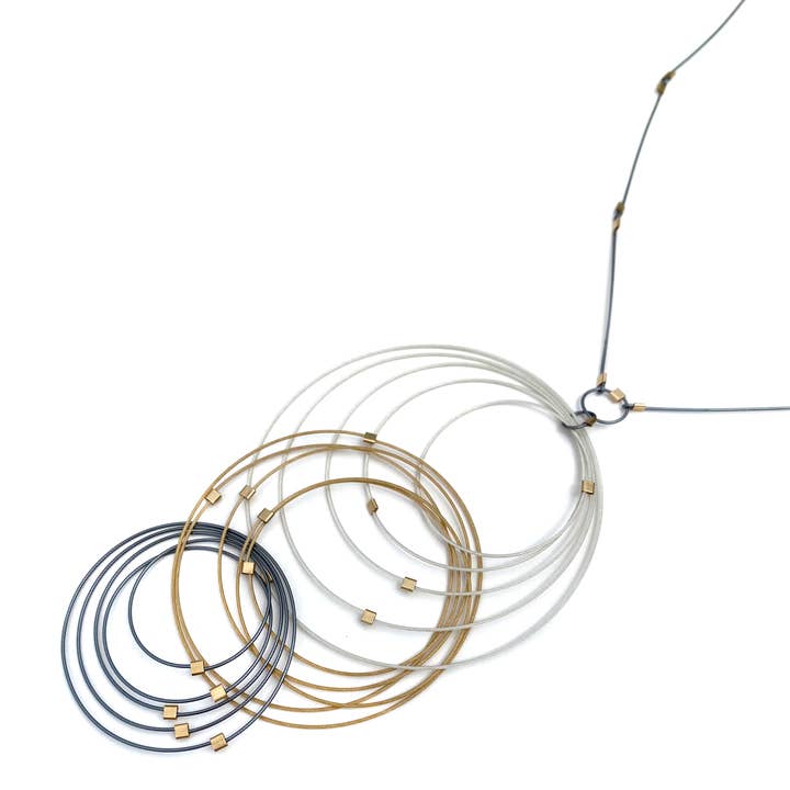 Grad Circle Triplet Pendant Necklace for wholesale by Meghan Patrice Riley