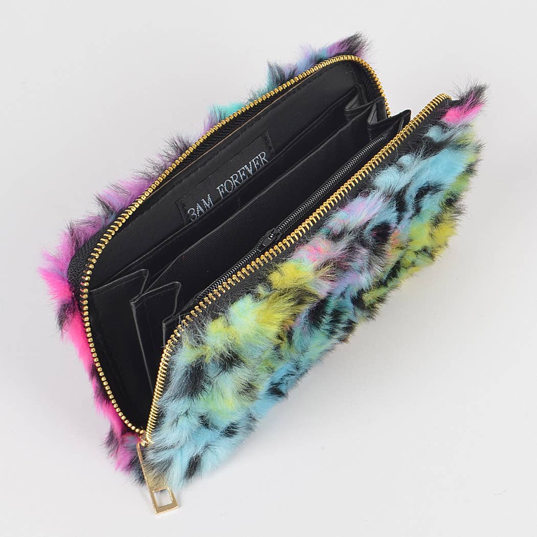 Leopard Multi Color Leo Fur Wallet for wholesale on Faire3
