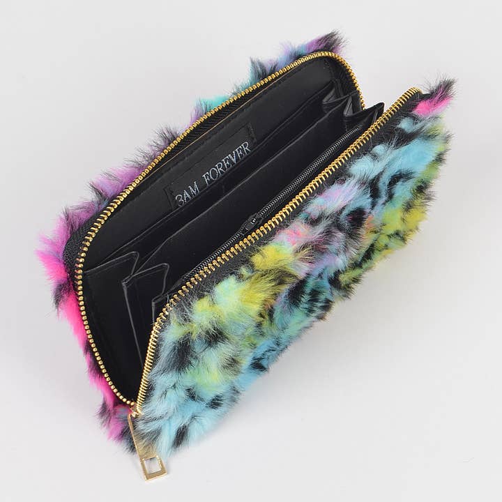 Leopard Multi Color Leo Fur Wallet for wholesale on Faire3