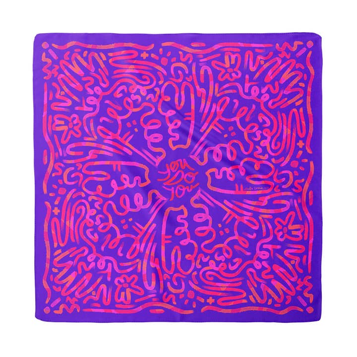 Silkes-bomullsbandana JANICE · 55 × 55 cm | Lila för wholesale av Charlie Loonie