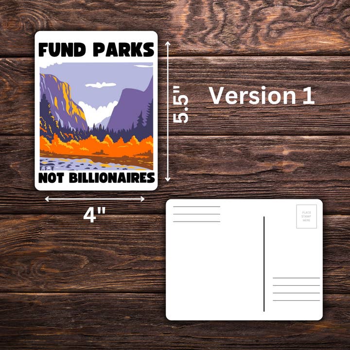 Atomic Cactus Stickers - Wholesale Postcard Set - Fund Parks Not Billionaires Bundle | Sticker & Postcard Set | Anti-Capitalist Nature Art | National Parks Advocacy | Political Stationery6