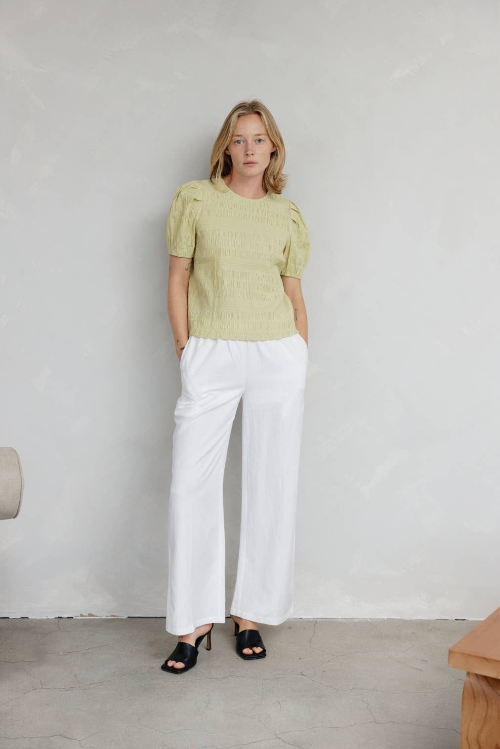 MOD REF - Wholesale Blouse - Women's - The Celia Top | Textured Puff Sleeve Top2