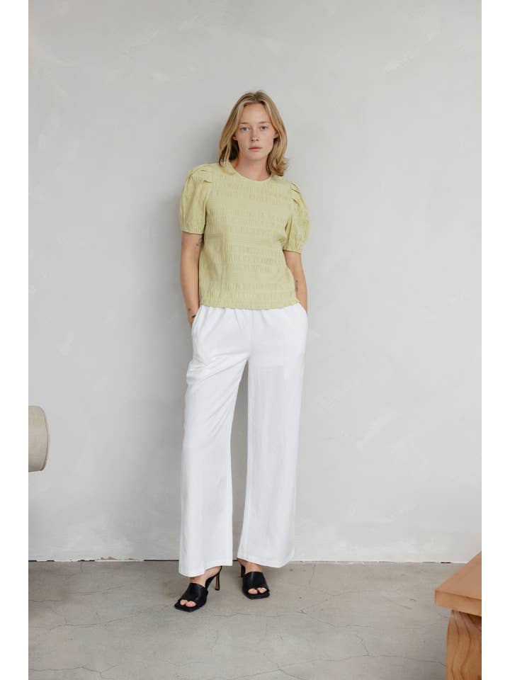 MOD REF – wholesale Blus - Dam – The Celia Top | Texturerad puffärmad topp2