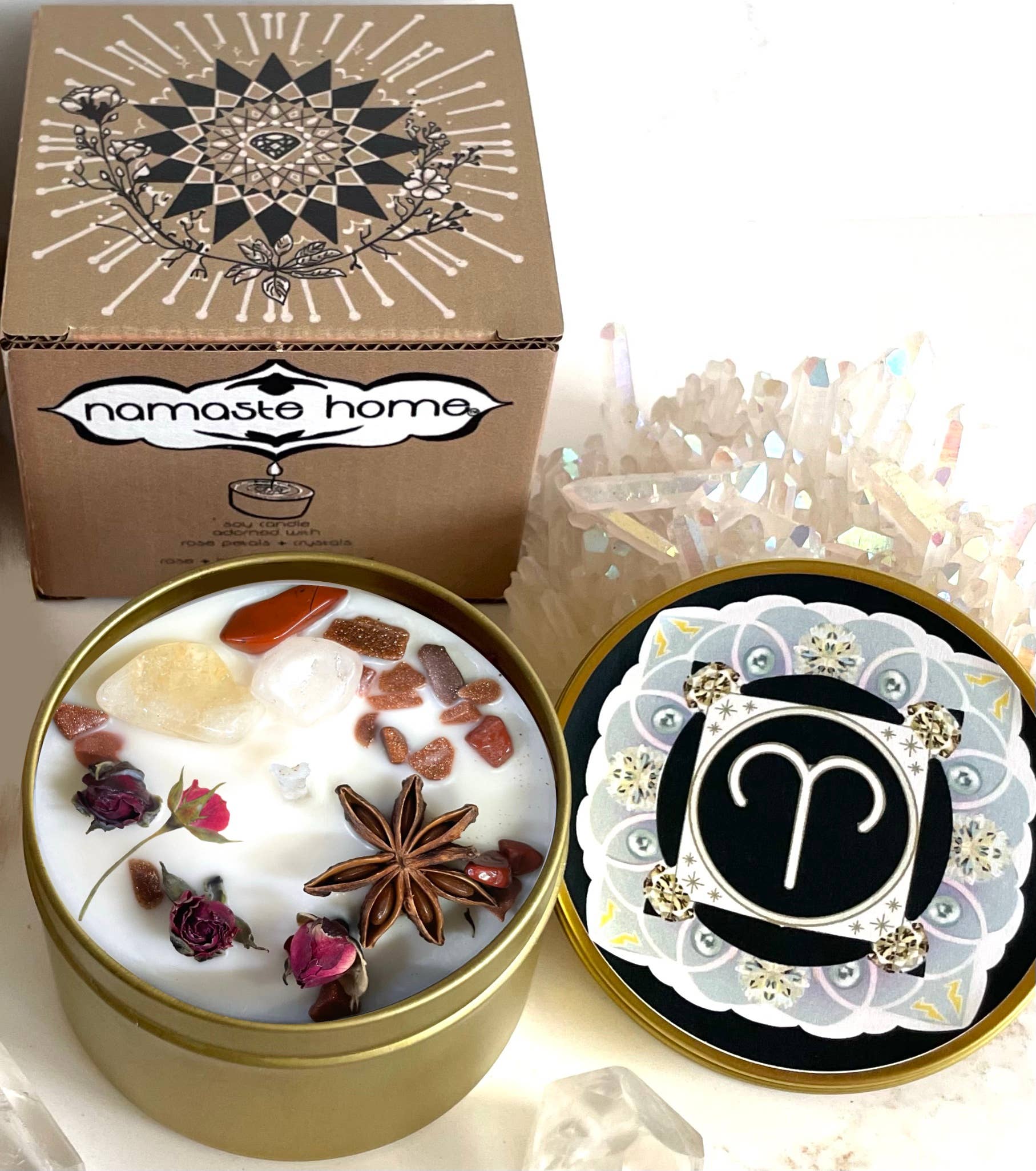 Namaste Home - Wholesale Travel Candles - 12 Pack of Zodiac Candles, 1 of Each Sign, Crystal Candles11
