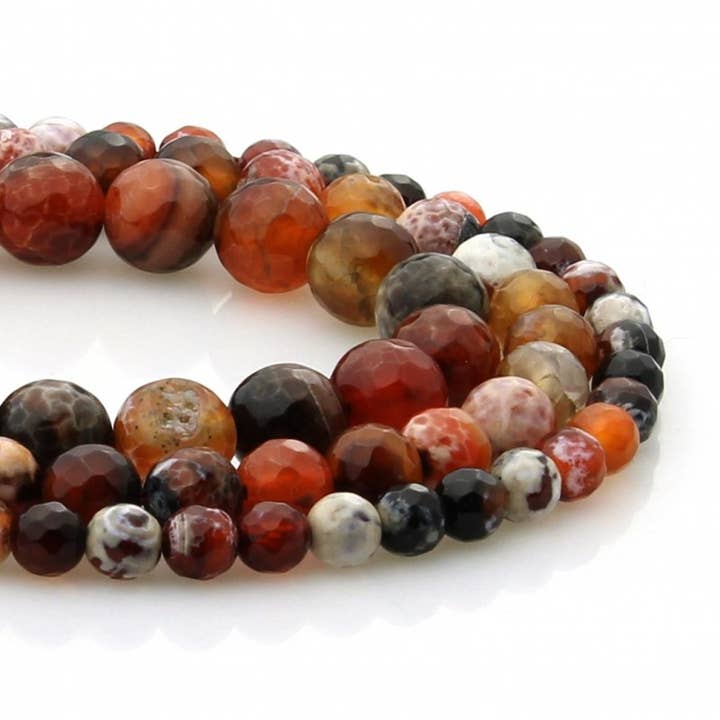 Faceted Ember Agate Beads for wholesale by UniArt