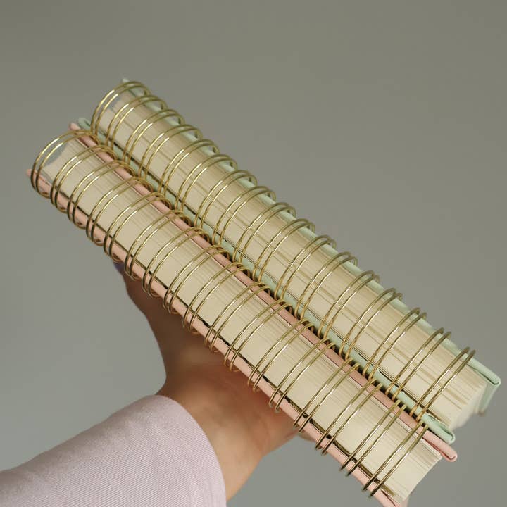 Living In Light - Wholesale Planner - Premium Leather Spiral Planner - Undated Modern Christian Planner w/Bible Study, Goal Setting, Prayer Requests, Finance Budget Tracker & More | Mint & Blush Pink Leather with Gold Spiral14