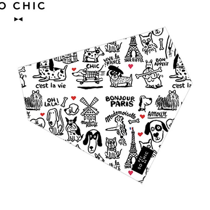Bandana "A dog in Paris" pour la vente par Pet So Chic