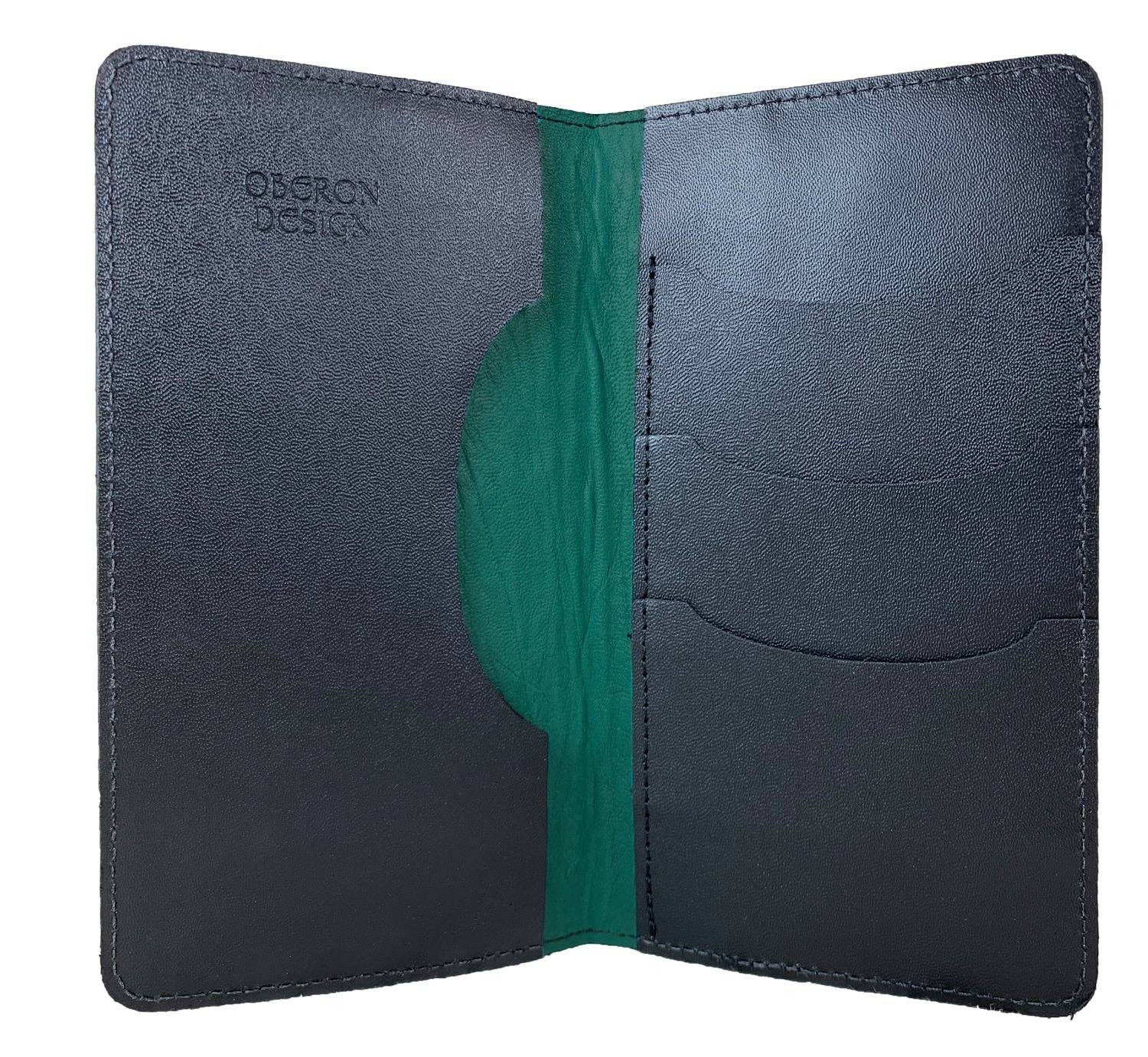 Oberon Design - Wholesale Phone Wallet - Unisex - Large Leather Smartphone Wallet - Hokusai Wave3