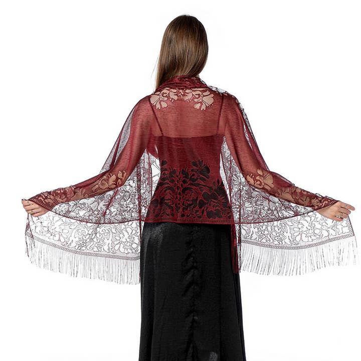 ACCITY - Wholesale Wrap - Women's - FASHIONABLE EVENING HOLLOW LACE SHAWL_CWASC107210